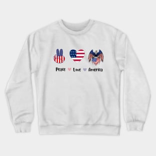 peace love america, united state, gift for teachers Crewneck Sweatshirt